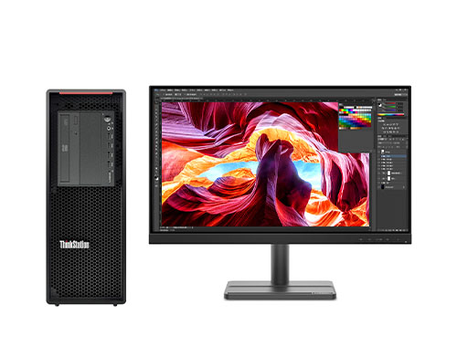 图像处理设计电脑 联想P520工作站（英特尔至强 W-2265, 12核, 3.5GHz丨32GB DDR4 内存丨512GB 固态+2TB 机械硬盘丨AMD W5500 8GB显卡丨23.8英寸显示器）