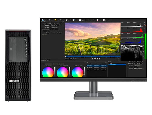 视频剪辑电脑工作站 ThinkStation P520（英特尔至强 W-2265, 12核丨32GB DDR4 内存丨512GB 固态+4TB 机械硬盘丨RTX 3060 12GB显卡丨32英寸显示器）
