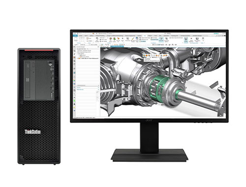 CAD/SW/UG/CATIA机械制图电脑 联想P520工作站（英特尔至强 W-2275, 14核丨128GB 内存丨1TB 固态+4TB 机械硬盘丨RTX A4500 20GB显卡丨27英寸显示器）