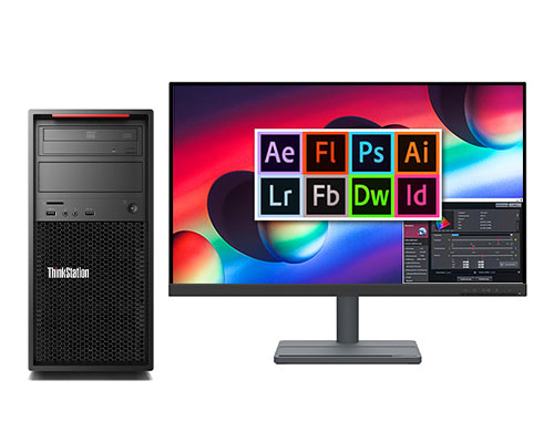 绘图设计电脑 联想P520C 图形工作站（英特尔至强 W-2223, 4核丨32GB DDR4 内存丨512GB PCIe 固态+2TB 机械硬盘丨NVIDIA T1000 8GB显卡丨联想27寸显示器）