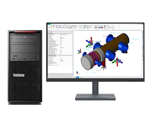 三维建模渲染台式机电脑 联想P520C工作站（英特尔至强 W-2235, 6核, 3.8GHz丨64GB DDR4 内存丨1TB M.2 固态硬盘丨RTX A2000 6GB显卡丨联想27英寸显示器）