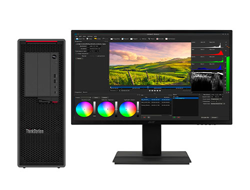 4K/8K影视后期制作电脑 联想P620工作站（AMD线程撕裂者PRO 3945WX, 12核丨128GB DDR4 内存丨1TB 固态+4TB 机械硬盘丨AMD W5700 8GB显卡丨27英寸显示器）