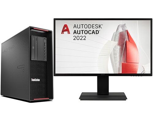 CAD设计师电脑  联想P720工作站（英特尔至强金牌 6238, 2.1GHz, 22核丨128GB DDR4 内存丨1TB 固态+4TB 机械硬盘丨RTX A2000 12GB显卡丨27英寸显示器）