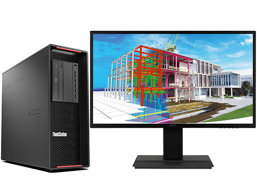 三维制图渲染电脑  联想P720塔式工作站（英特尔至强金牌 6234, 3.3GHz, 8核丨192GB DDR4 内存丨1TB 固态+4TB 机械硬盘丨RTX A4500 20GB显卡丨27英寸显示器）