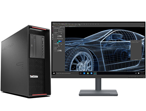 3D建模设计电脑  联想P720工作站（2颗*至强金牌 6230, 2.1GHz, 20核丨256GB DDR4 内存丨1TB 固态+4TB 机械硬盘丨RTX A4000 16GB显卡丨27英寸显示器）