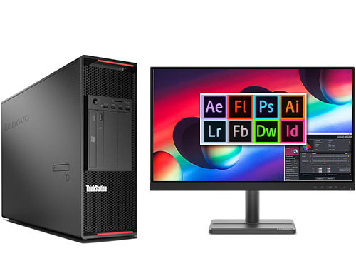 设计画图电脑 联想P920工作站（英特尔至强银牌 4208, 2.1GHz, 8核丨64GB DDR4 内存丨512GB 固态+2TB 机械硬盘丨NVIDIA T1000 4GB显卡丨23.8寸显示器）