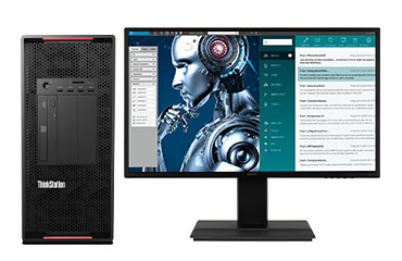 科学计算工作站 联想ThinkStation P920（2颗*英特尔至强金牌 6230, 20核丨512GB DDR4内存丨2TB固态+ 8TB机械硬盘丨RTX A5000 24GB显卡丨27寸显示器）
