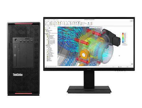 高性能仿真计算机 联想P920工作站（2颗*至强金牌 6250, 3.9GHz, 8核丨384GB DDR4内存丨2TB 固态+4TB 机械硬盘丨Quadro RTX6000 24GB显卡丨27寸显示器）