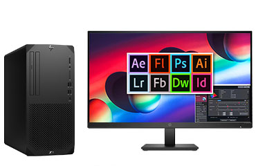 惠普HP Z1 G9 美工修图电脑工作站（英特尔酷睿 i5-12600 处理器，6核丨16GB DDR5-4800 内存丨512GB 固态+2TB SATA 机械硬盘丨NVIDIA T400 4GB显卡丨27英寸显示器）