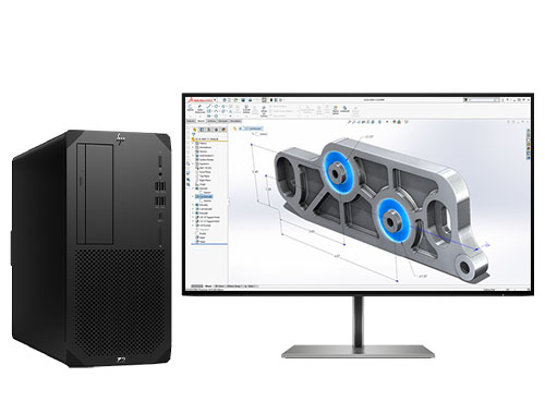 3D三维建模电脑工作站 HP Z2 G9 Tower （英特尔酷睿 i5-12600K 处理器，10核丨32GB DDR5 内存丨1TB M.2固态+4TB 机械硬盘丨NVIDIA T1000 4GB显卡丨27寸显示器）
