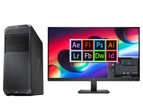 图片编辑/图像处理电脑 HP Z6 G4工作站（英特尔至强铜牌 3206R，8核丨32GB DDR4 内存丨512GB PCIe 固态+2TB 机械硬盘丨NVIDIA T1000，4GB 专业显卡丨惠普27英寸显示器）