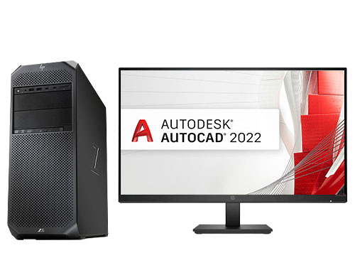 CAD绘图电脑 HP Z6 G4 台式工作站（英特尔至强银牌 4215，8核丨32GB DDR4 内存丨512GB M.2固态+2TB 机械硬盘丨NVIDIA T1000，4GB显卡丨惠普27英寸显示器）