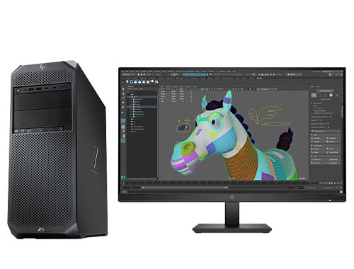 maya动画渲染电脑 HP Z6 G4 台式工作站 （英特尔至强银牌 4214，12核丨32GB DDR4 内存丨512GB M.2固态+2TB 机械硬盘丨GeForce RTX 3060，12GB显卡丨27寸显示器）