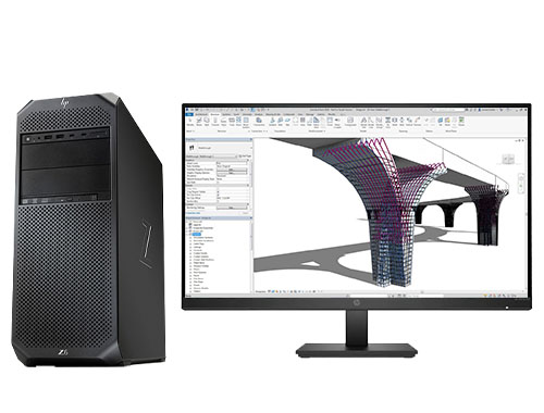 犀牛Rhino建模电脑 HP Z6 G4 塔式工作站 （英特尔至强银牌 4208，8核丨64GB DDR4 内存丨1TB PCIe 固态+2TB 机械硬盘丨NVIDIA RTX A2000，6GB显卡丨27英寸显示器）