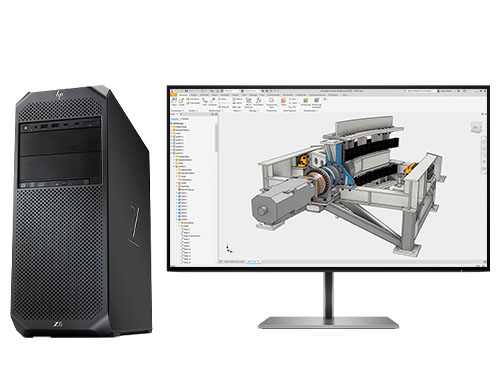 CAD/CAM/CAE工业设计电脑 惠普Z6 G4 工作站 （英特尔至强银牌 4214R，12核丨64GB DDR4 内存丨1TB 固态+2TB 机械硬盘丨NVIDIA RTX A2000，12GB显卡丨27寸显示器）