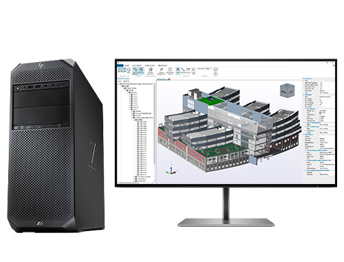 CAD建筑绘图设计电脑 HP Z6 G4 工作站 （英特尔至强金牌 5218，16核丨64GB DDR4 内存丨512GB 固态+2TB 机械硬盘丨AMD Radeon Pro W5500，8GB显卡丨27英寸显示器）