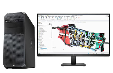 机械设计师电脑 HP Z6 G4 工作站 （英特尔至强金牌 5220，18核丨128GB DDR4 ECC 内存丨1TB 固态+4TB SATA 机械硬盘丨NVIDIA RTX A2000，12GB显卡丨27寸显示器）