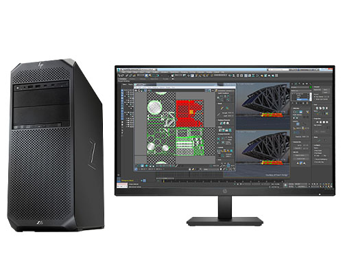 工程设计师电脑 HP Z6 G4 塔式工作站 （英特尔至强金牌 6238，22核丨192GB DDR4 ECC 内存丨2TB 固态+4TB 机械硬盘丨AMD Radeon Pro W6600，8GB显卡丨27英寸显示器）