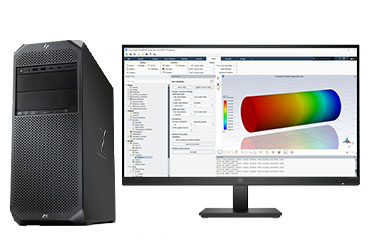 Fluent流体力学仿真电脑 HP Z6 G4 工作站（英特尔至强金牌 6256，12核丨128GB DDR4 ECC 内存丨2TB 固态+4TB 机械硬盘丨NVIDIA RTX A4500，20GB显卡丨27寸显示器）