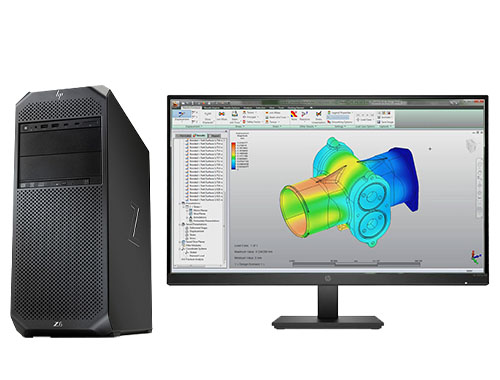 高性能仿真计算电脑 HP Z6 G4 塔式工作站（2颗*英特尔至强金牌 6234，8核丨256GB DDR4 ECC 内存丨2TB 固态+4TB 机械硬盘丨NVIDIA RTX A4000，16GB显卡丨27英寸显示器）
