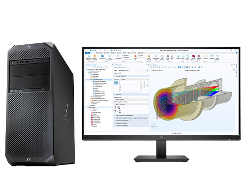 COMSOL仿真电脑 HP Z6 G4 工作站 （2颗*英特尔至强金牌 6250，8核丨256GB DDR4 ECC 内存丨2TB 固态+4TB 机械硬盘丨NVIDIA RTX A4000，16GB显卡丨27英寸显示器）