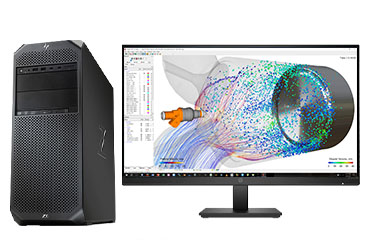 ANSYS流体仿真电脑 HP Z6 G4 塔式工作站 （2颗*英特尔至强金牌 6246，12核丨256GB DDR4 内存丨2TB 固态+4TB 机械硬盘丨NVIDIA RTX A4500，20GB显卡丨27英寸显示器）