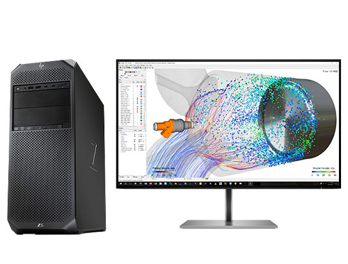 惠普HP Z6 G4 数值模拟计算工作站 （2颗*英特尔至强铂金 8260，24核丨256GB DDR4 ECC 内存丨2块*2TB 固态+8TB 机械硬盘丨NVIDIA RTX A6000，48GB显卡丨27寸显示器）