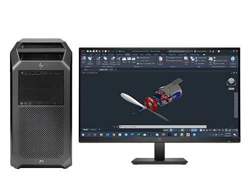 3Dmax电脑 HP Z8 G4 塔式工作站 （英特尔至强金牌 5215，10核丨128GB DDR4 ECC 内存丨1TB 固态硬盘+2TB 机械硬盘丨NVIDIA RTX A2000，12GB显卡丨27英寸显示器）