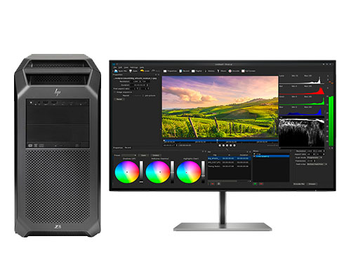 HP Z8 G4 影视后期处理工作站（2颗*英特尔至强银牌 4214R，12核丨128GB DDR4 ECC 内存丨1TB 固态+4TB 机械硬盘丨AMD Radeon Pro W5500，8GB显卡丨27寸显示器）