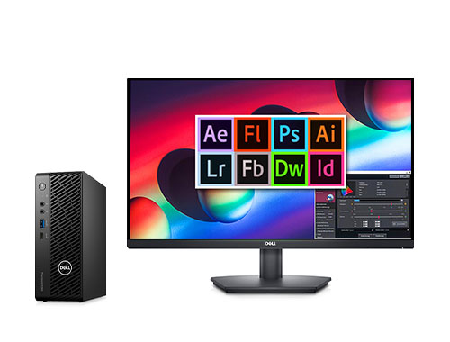 PS/AI平面设计电脑 戴尔Precision T3260工作站（英特尔酷睿 i7-13700，16核丨32GB DDR5 内存丨2TB M.2 固态硬盘丨NVIDIA T1000，4GB显卡丨27寸显示器丨三年保修）