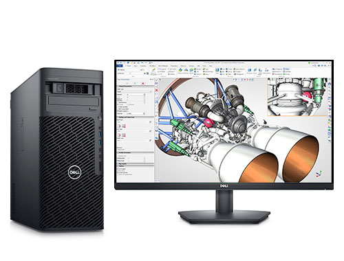 戴尔Precision T5860 UG建模设计电脑（英特尔至强 W5-2465X，16核丨192GB，DDR5，ECC 内存丨960GB 固态+8TB 机械硬盘丨RTX A4500, 20GB 显卡丨戴尔27寸显示器）