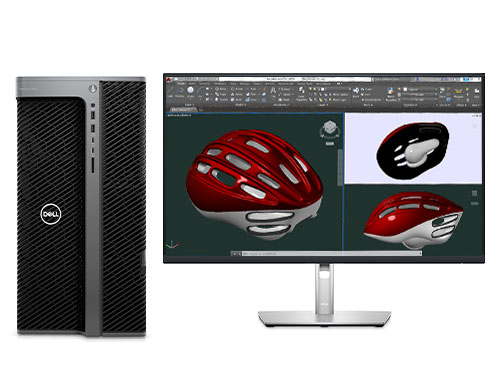 三维模型渲染电脑  戴尔T7960塔式工作站（英特尔至强 W5-3423，12 核丨128GB，DDR5，ECC 内存丨1TB 固态+8TB 机械硬盘丨RTX A2000, 12GB 专业显卡丨戴尔P2723DE显示器）