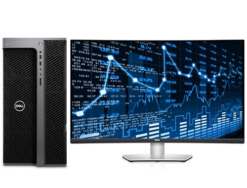 数据分析师电脑 戴尔T7960工作站（英特尔至强 W7-3465X，28核丨128GB，DDR5，ECC 内存丨2TB M.2 固态+8TB 机械硬盘丨NVIDIA T400, 4GB 显卡丨戴尔31.5英寸曲面屏）
