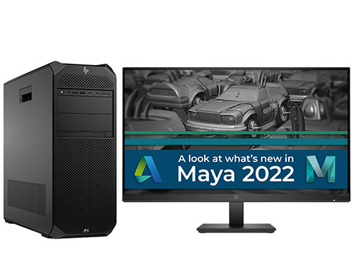 maya三维建模电脑 HP Z6 G5工作站（英特尔至强 W5-3435X，16核丨64GB DDR5 ECC 内存丨1TB 固态硬盘 +4TB SATA 机械硬盘丨RTX A2000, 12GB显卡丨惠普27寸显示器）