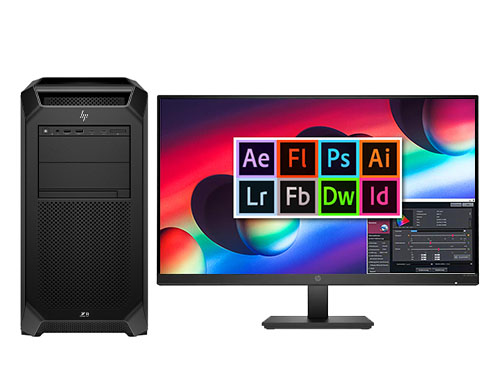 惠普HP Z8 G5 平面设计台式机工作站（英特尔至强银牌 4416+，20核，40线程丨64GB DDR5 ECC 内存丨512GB M.2 固态+2TB 机械硬盘丨RTX A2000，6GB 显卡丨27寸显示器）