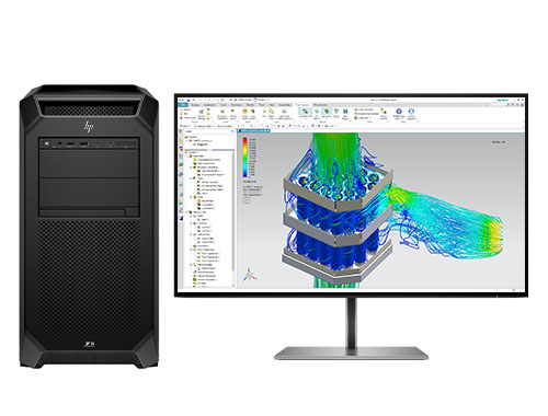 COMSOL数值建模仿真电脑 HP Z8 G5 图形工作站（2颗*英特尔至强金牌 5420+，28核丨256GB DDR5 ECC 内存丨2TB 固态+12TB 机械硬盘丨RTX A5000，24GB显卡丨27寸显示器）