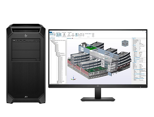 CAD建筑绘图设计电脑 HP Z8 G5 图形工作站（2颗*英特尔至强金牌 6426Y，16核丨128GB DDR5 ECC 内存丨1TB M.2 固态+8TB 机械硬盘丨RTX A4000，16GB显卡丨27寸显示器）