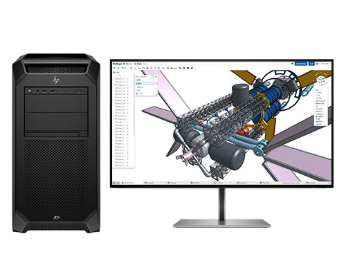 惠普 Z8 G5工作站 CAD/SW/UG/CATIA机械制图工作站（2颗*英特尔至强金牌 6426Y，16核丨256GB DDR5 内存丨2TB 固态+8TB 机械硬盘丨RTX A4500，20GB显卡丨27寸显示器）