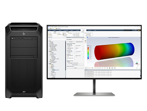 惠普HP Z8 G5 电磁仿真电脑工作站（2颗*英特尔至强金牌 6438Y+，32核丨256GB DDR5 ECC 内存丨2TB 固态+8TB 7.2K 机械硬盘丨RTX A4500，20GB 显卡丨27寸专业显示器）