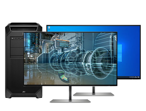 惠普HP Z8 G5 台式工作站（2颗*英特尔至强金牌 6448Y，32核丨512GB DDR5  ECC 内存丨2块*2TB 固态+12TB 机械硬盘丨2块*RTX A6000，48GB 专业显卡丨27寸双屏显示器）