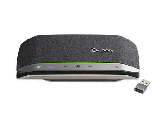 POLY博诣 SYNC 20+ USB/蓝牙全向麦智能扬声器,360°全角度拾音,20小时续航,三麦克风AI智能降噪,IP64防水防尘