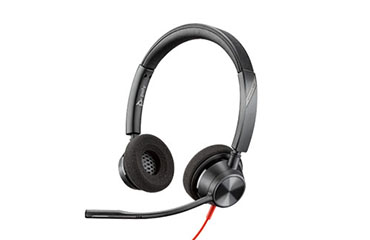 缤特力POLY Blackwire 3320 双耳头戴式USB直连耳机，DSP降噪麦克风，动态EQ技术，6800Hz宽屏语音，防啸叫听力保护，2年质保服务