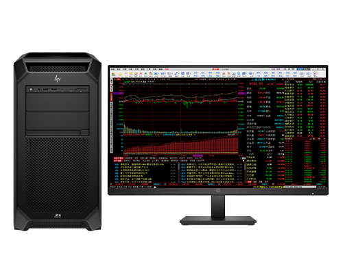 惠普 HP Z8 Fury G5 炒股电脑工作站（英特尔至强 W5-3425，3.2GHz，12核丨64GB DDR5 ECC 内存丨512GB M.2 固态+4TB 机械硬盘丨T1000，4GB 显卡丨27寸显示器）