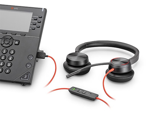 博诣POLY Blackwire 8225 主动降噪立体声有线耳机,DSP+ANC主动降噪,拾音魔球技术,EQ音频动态均衡,防尖啸听力保护