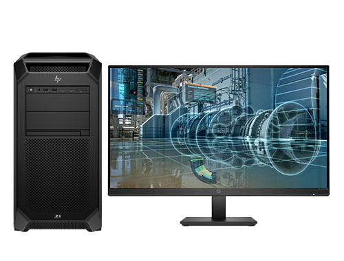 惠普 HP Z8 Fury G5 虚拟设计与制造仿真工作站（英特尔至强W7-3455，24核丨192GB DDR5 ECC 内存丨2TB 固态+2块*8TB 机械硬盘丨RTX A5000，24GB 显卡丨27寸显示器）