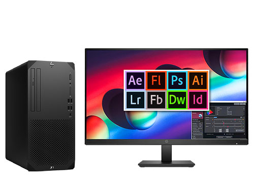 惠普HP Z1 G9 美工画图电脑工作站（英特尔酷睿 i7-13700，16核丨64GB DDR5 内存丨512GB M.2 固态+2TB 机械硬盘丨NVIDIA T1000，8GB 显卡丨27寸显示器）