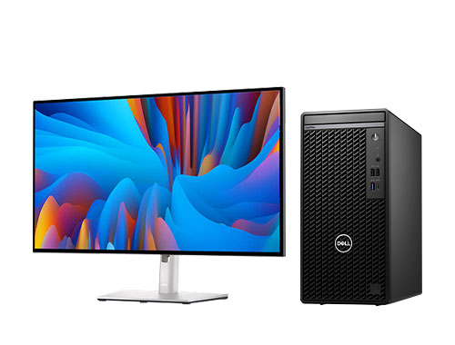 OptiPlex 7020MT商用独显设计电脑（英特尔酷睿i3-14100，4核丨32GB DDR5 4800MT/s 内存丨512GB 固态+2TB SATA 机械硬盘丨AMD RX 6500 显卡丨27寸显示器）