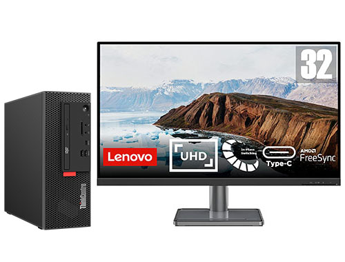 联想ThinkCentre K70 小型台式机（英特尔酷睿i7-14700，20核丨32GB DDR4 内存丨1TB PCle 固态+2TB 3.5寸 7200rpm SATA 硬盘丨31.5英寸 4K超清显示器）