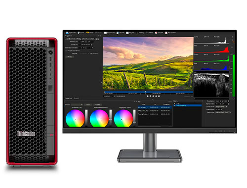 联想ThinkStation P7 视频后期制作电脑配置工作站（英特尔至强 W7-3445，20核丨128GB DDR5 内存丨2TB M.2 固态+16TB 机械硬盘丨RTX 4070，12GB 显卡丨32寸显示器）