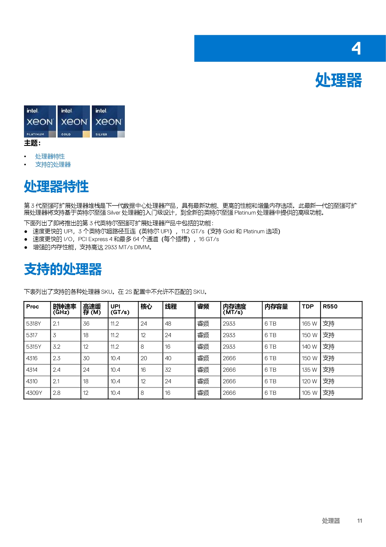 DELL EMC PowerEdge R550 机架式服务器技术指南PDF第11页